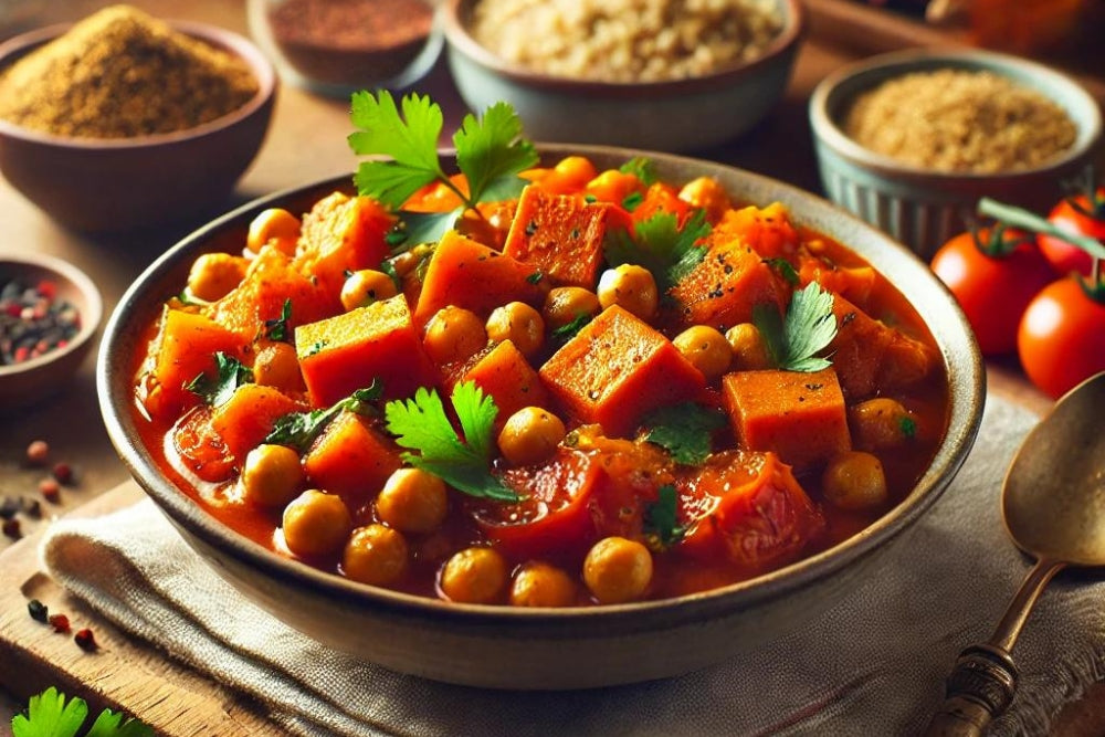 Baobab-Spiced Sweet Potato & Chickpea Stew