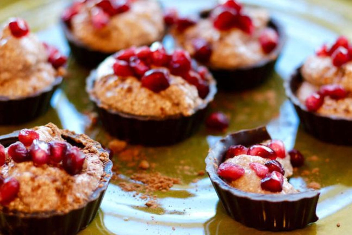 Dark Chocolate Pomegranate Dessert Cups